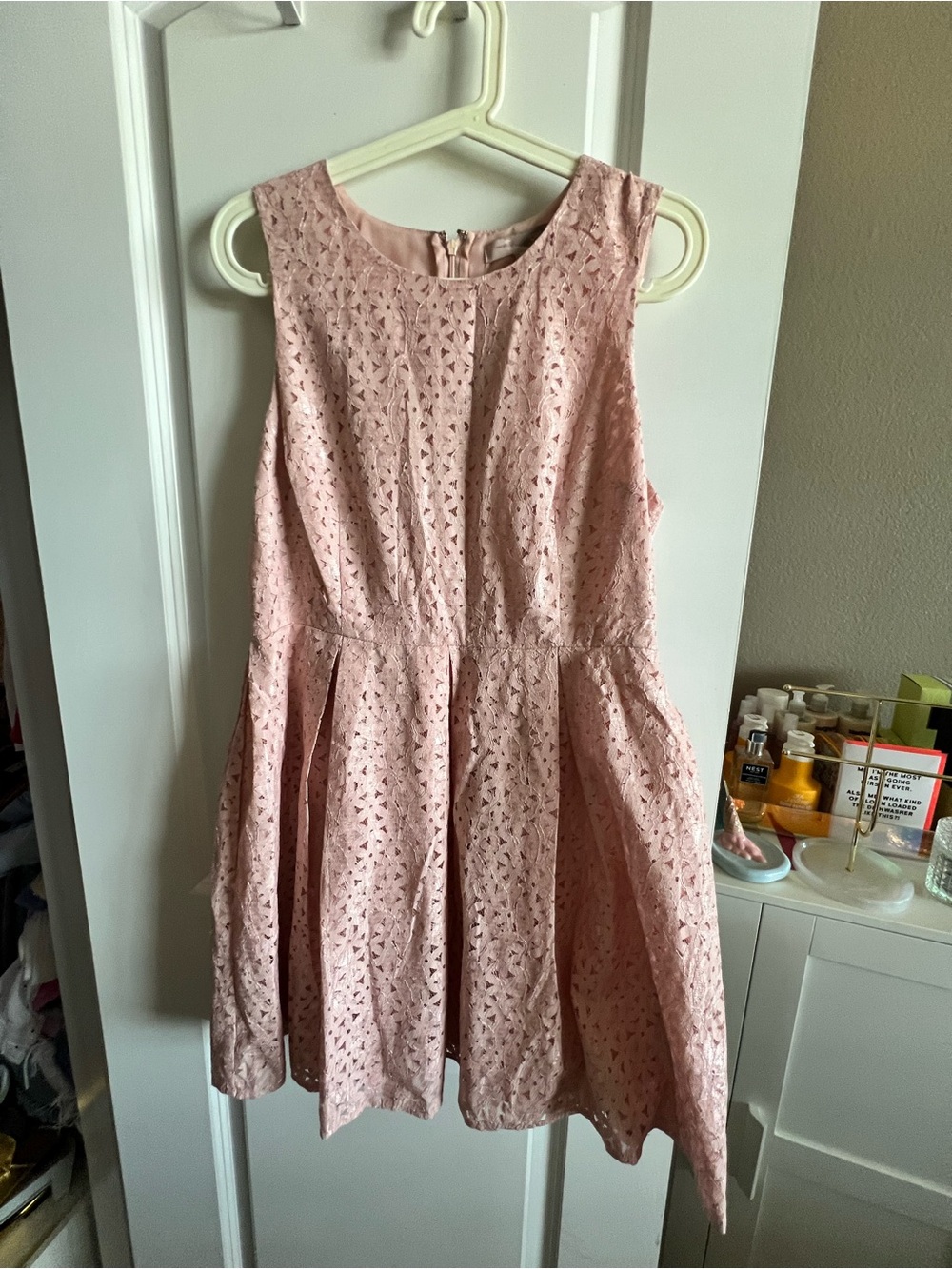 Forever 21 Blush Pink Lace Fit-and-Flare Dress